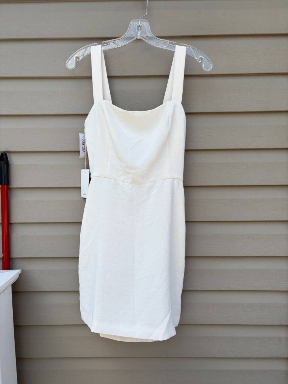 Wilfred NWT Size 4 Crepe Aperature Tie Back Dress Light Birch